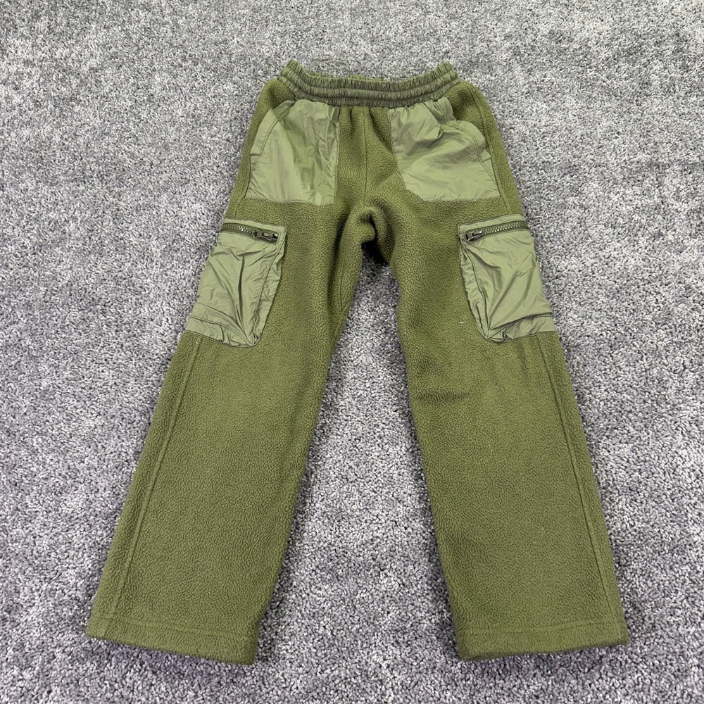 Gap Sweatpants Kids M 8 Green Fleece Cargo Elastic Waist Winter Outdoor Pockets